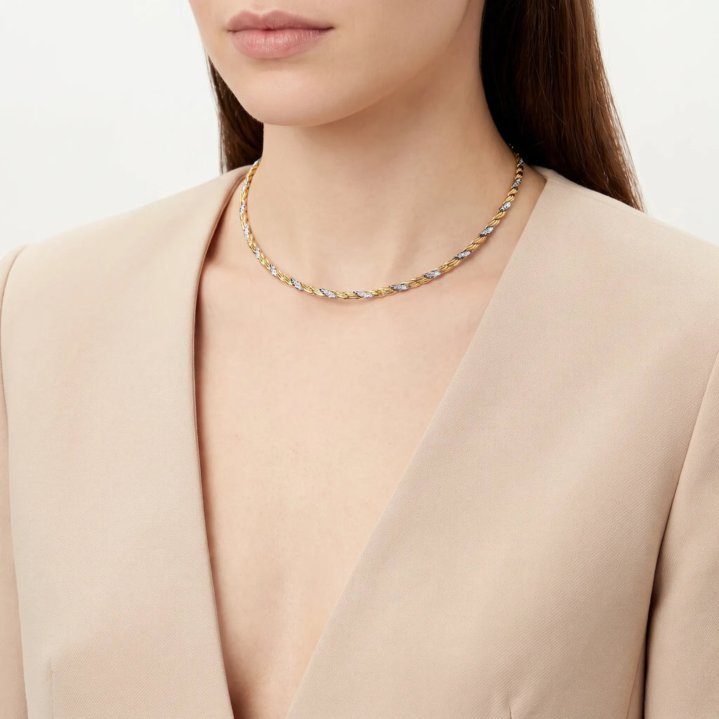 Bird Wings Two-Tone Feather Necklace