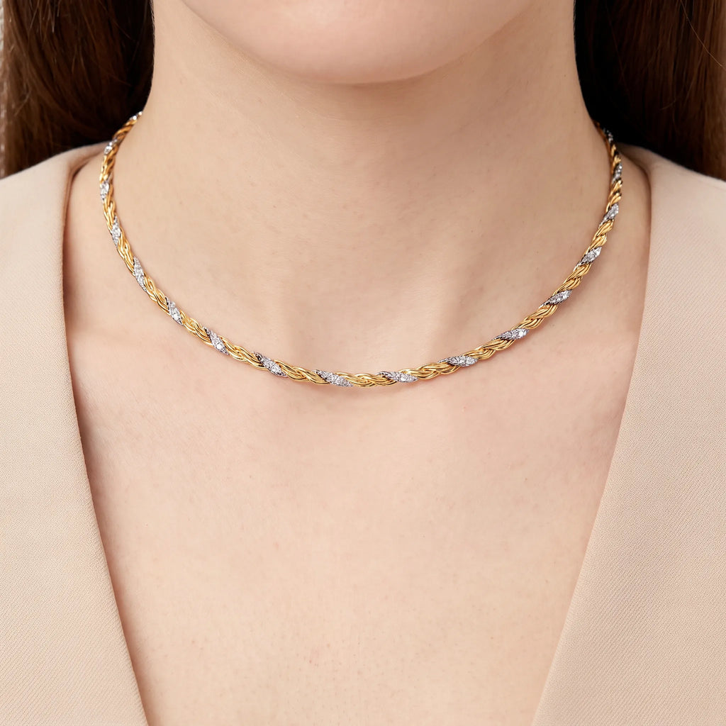 Bird Wings Two-Tone Feather Necklace