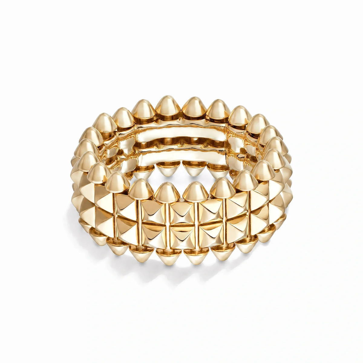 Clash de Double Row Pyramid Ring