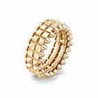 Clash de Double Row Pyramid Ring