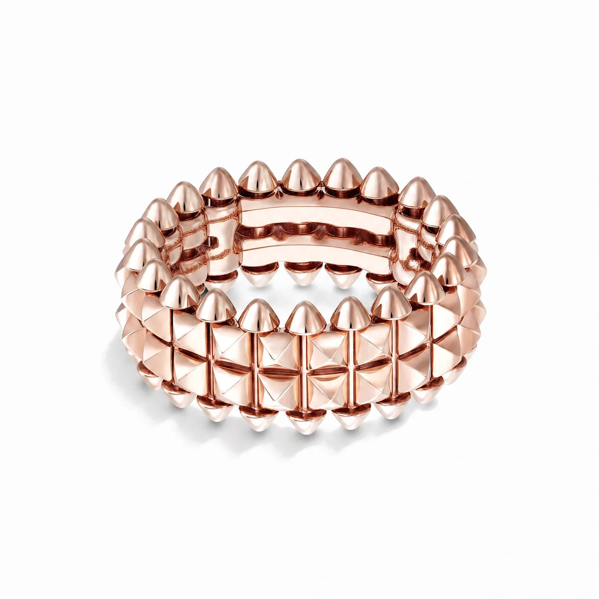 Clash de Double Row Pyramid Ring