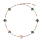 Color Blossom Malachite-Tone Station Necklace