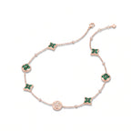 Color Blossom Malachite-Tone Station Necklace