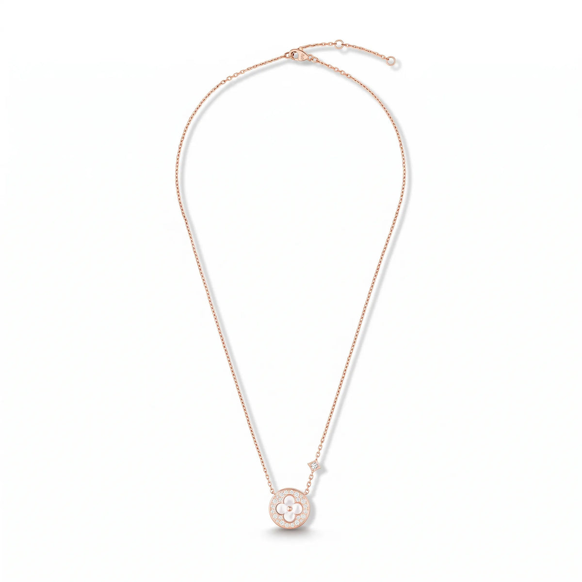 Color Blossom Pearl-Tone Motif Pendant Necklace