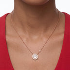 Color Blossom Pearl-Tone Motif Pendant Necklace