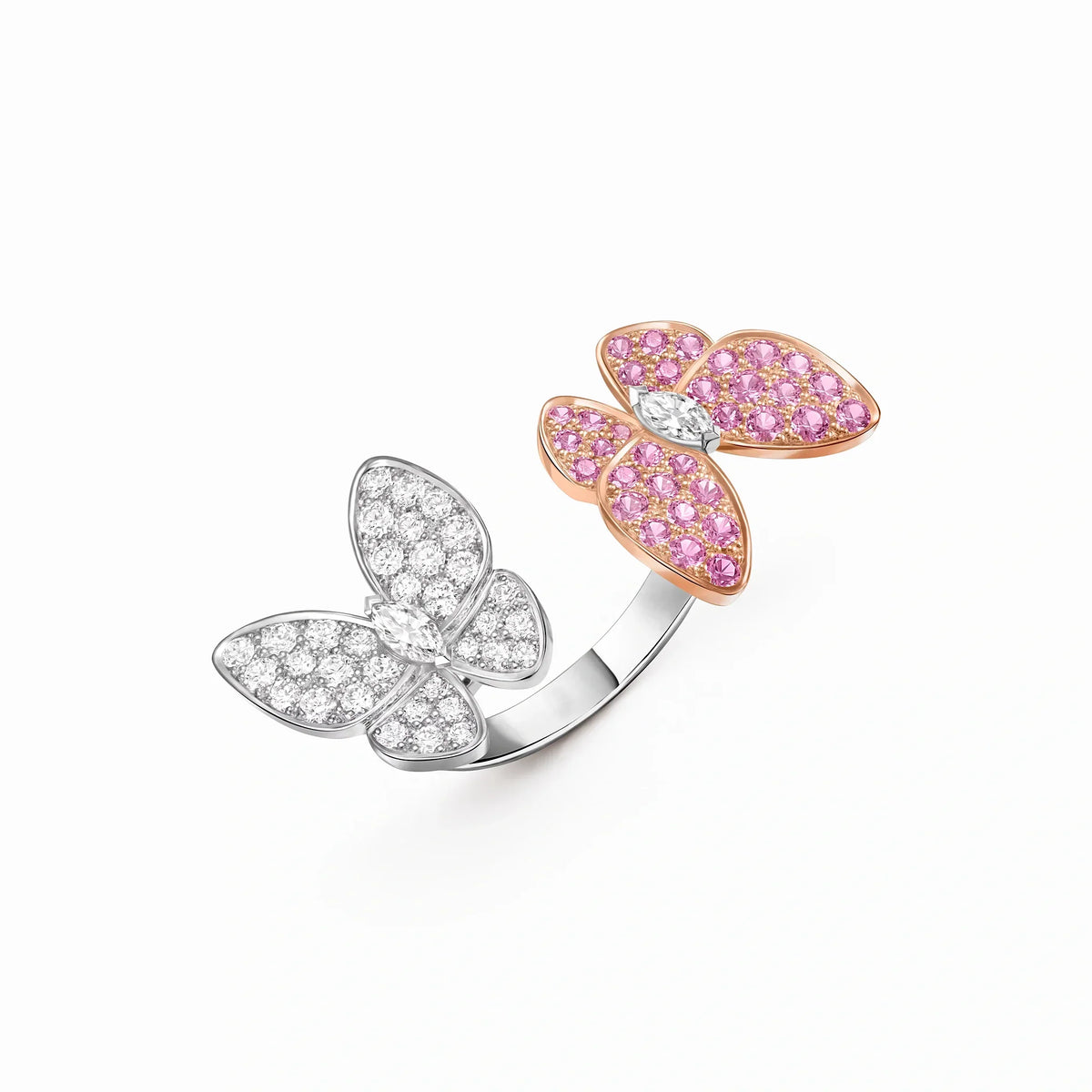 Deux Papillons Pink Butterfly Ring