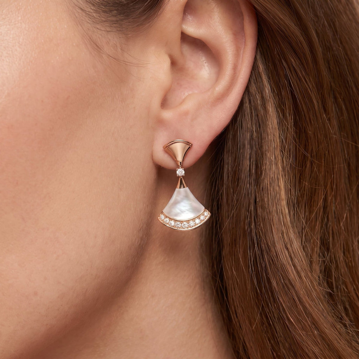 Diva's Dream Mother-of-Pearl Fan Earrings
