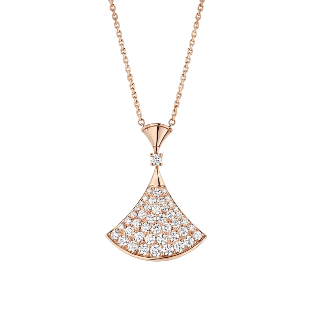 Diva's Dream Pavé Fan Pendant Necklace