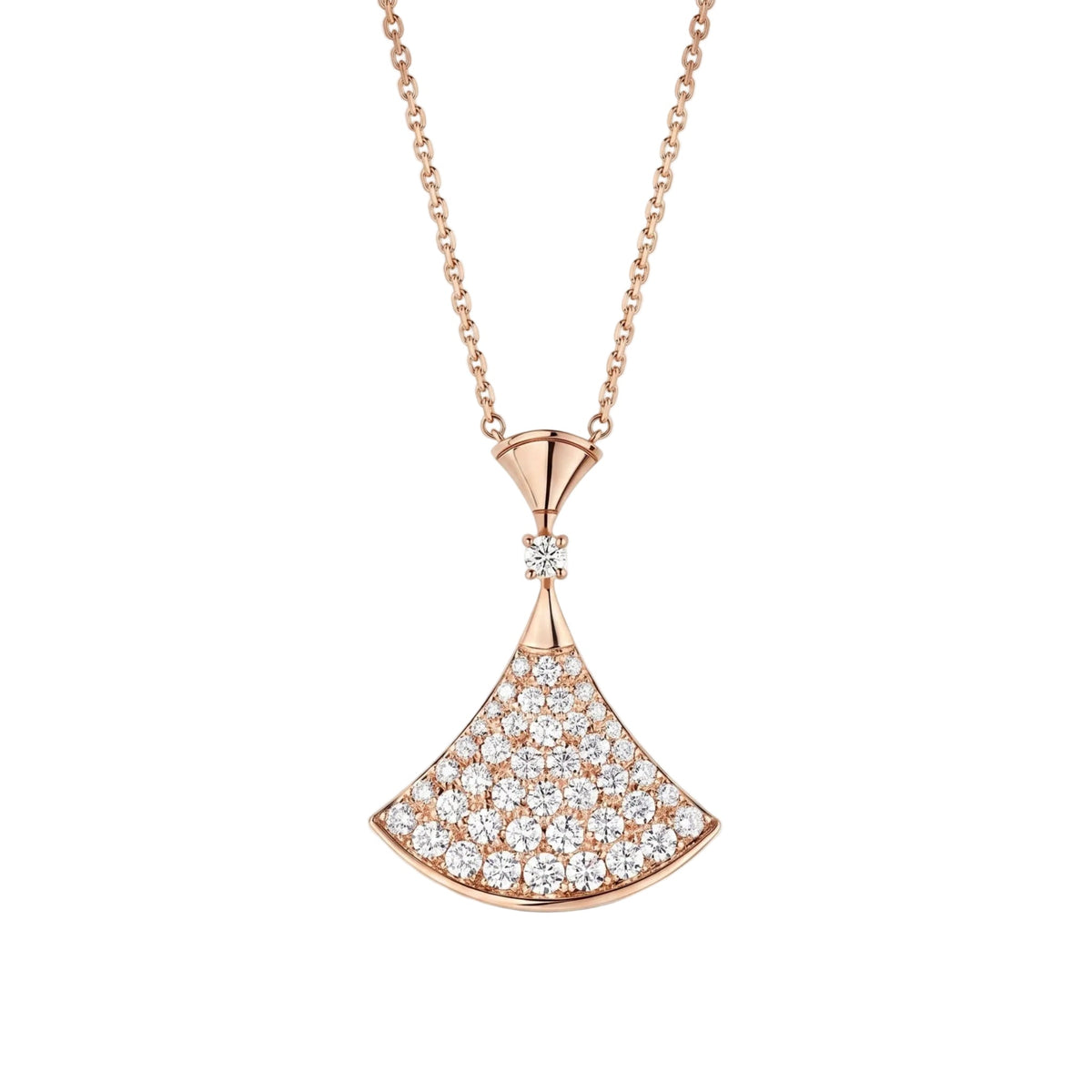 Diva's Dream Pavé Fan Pendant Necklace