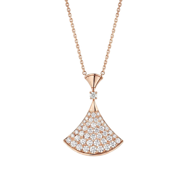 Diva's Dream Pavé Fan Pendant Necklace