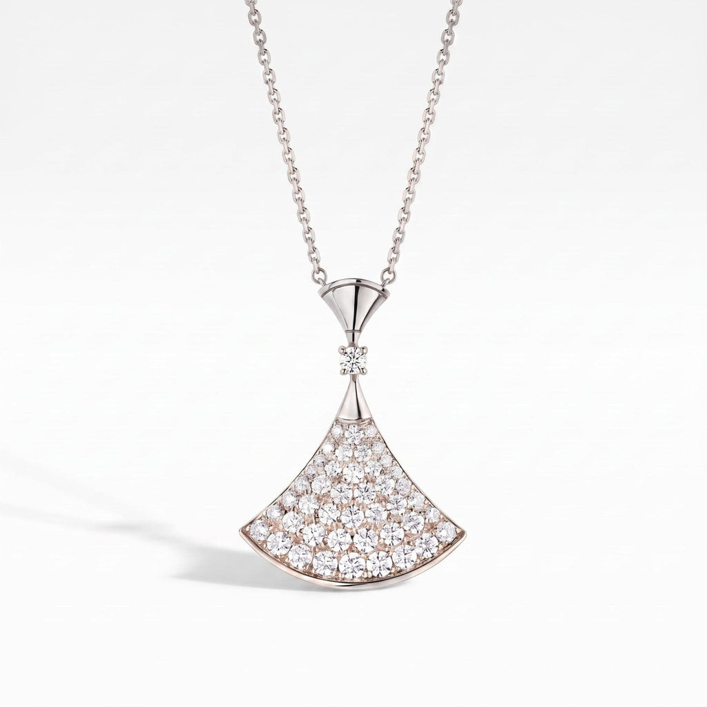 Diva's Dream Pavé Fan Pendant Necklace