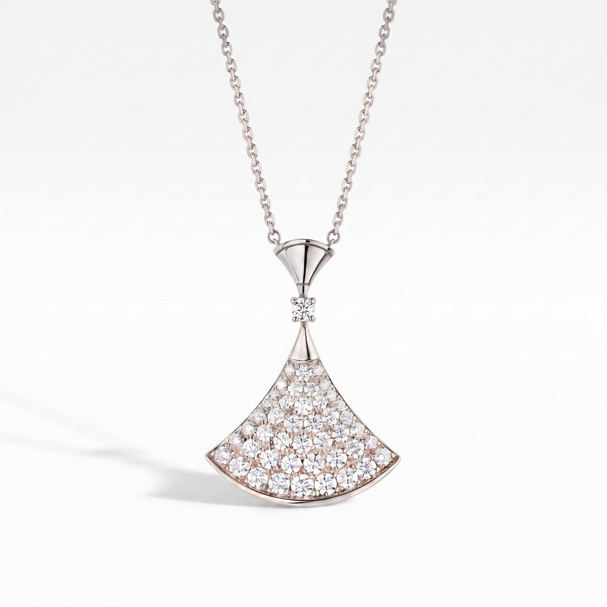 Diva's Dream Pavé Fan Pendant Necklace