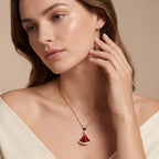 Diva's Dream Red Fan Pendant Necklace