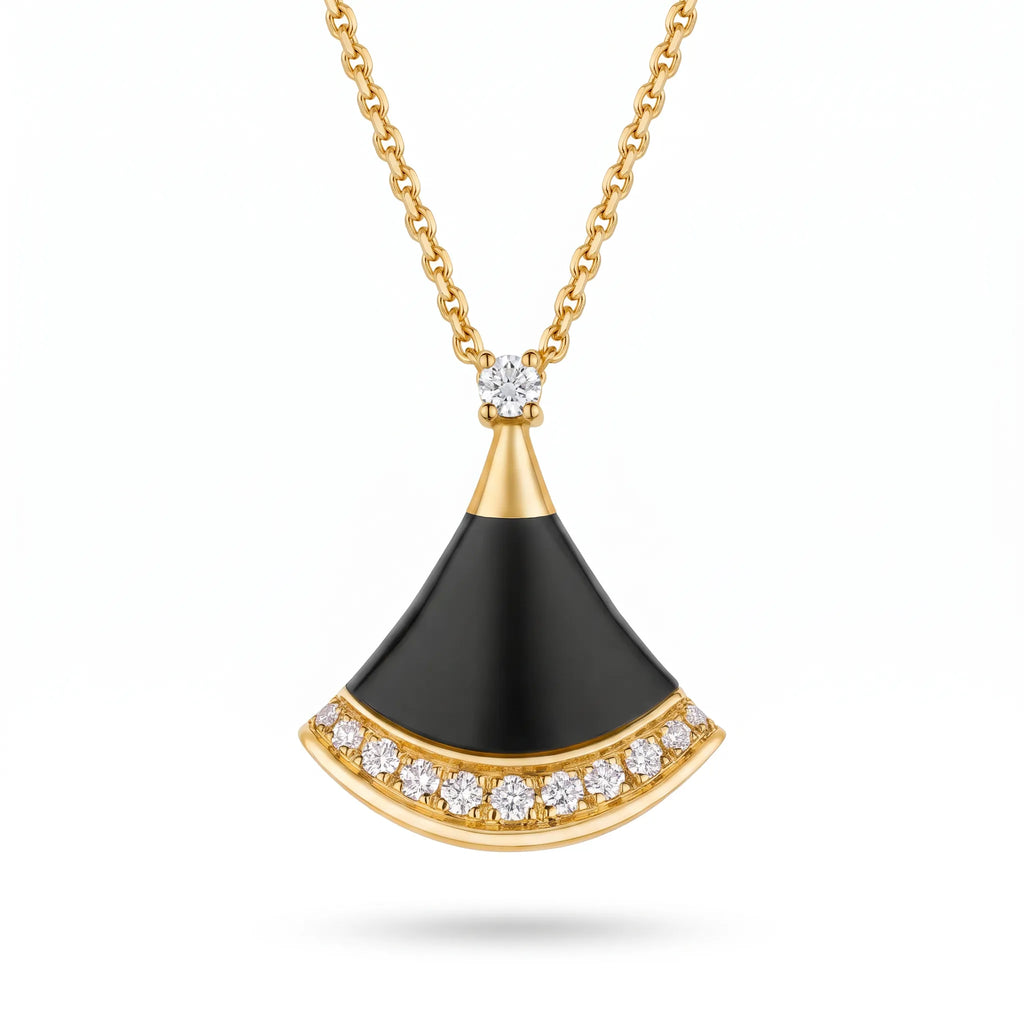 Divas' Dream Color Fan Pavé Pendant Necklace