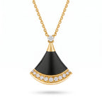 Divas' Dream Color Fan Pavé Pendant Necklace