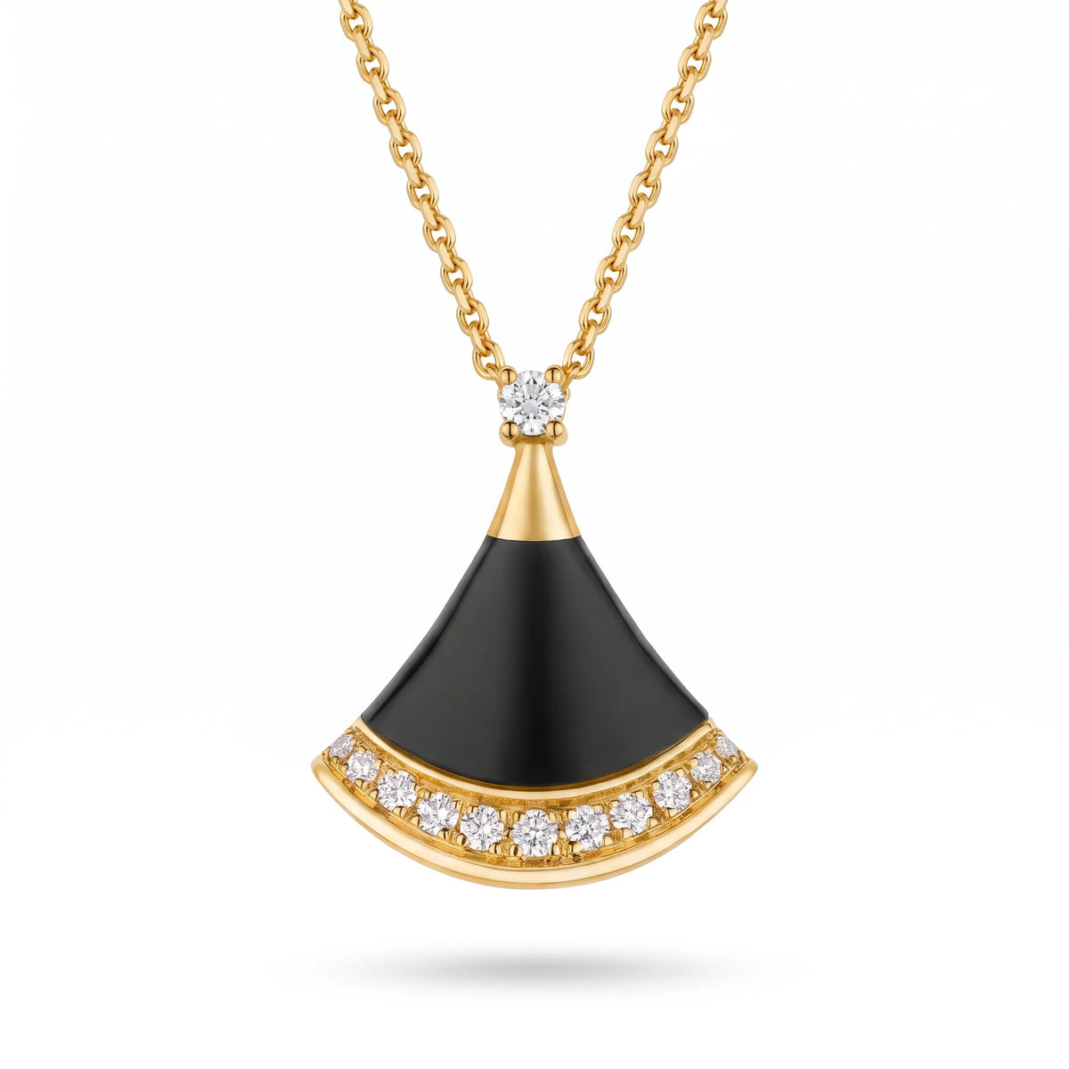 Divas' Dream Color Fan Pavé Pendant Necklace