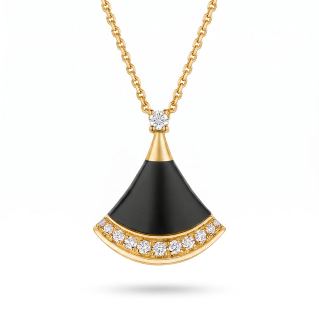 Divas' Dream Color Fan Pavé Pendant Necklace