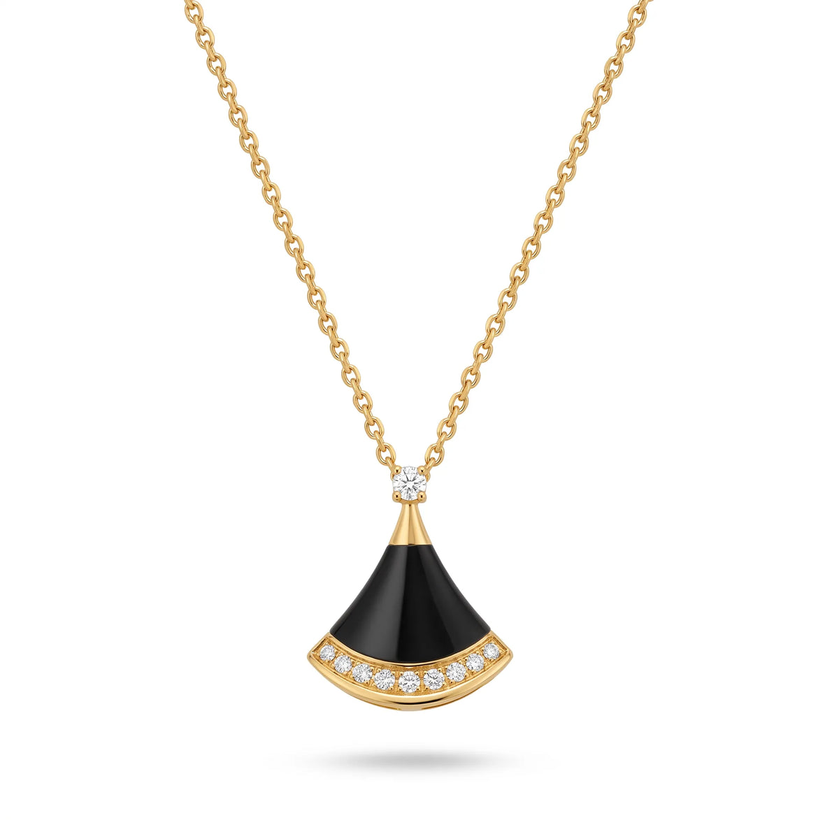 Divas' Dream Color Fan Pavé Pendant Necklace