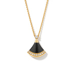 Divas' Dream Color Fan Pavé Pendant Necklace