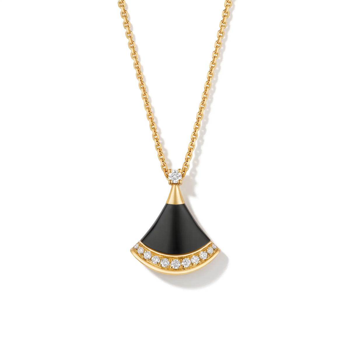 Divas' Dream Color Fan Pavé Pendant Necklace