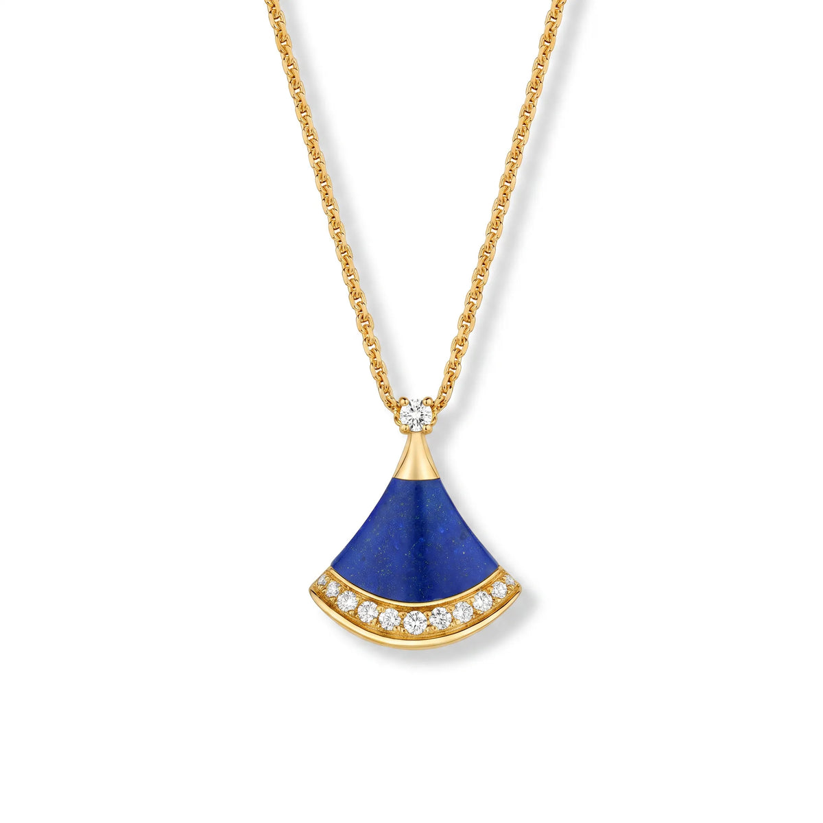 Divas' Dream Color Fan Pavé Pendant Necklace