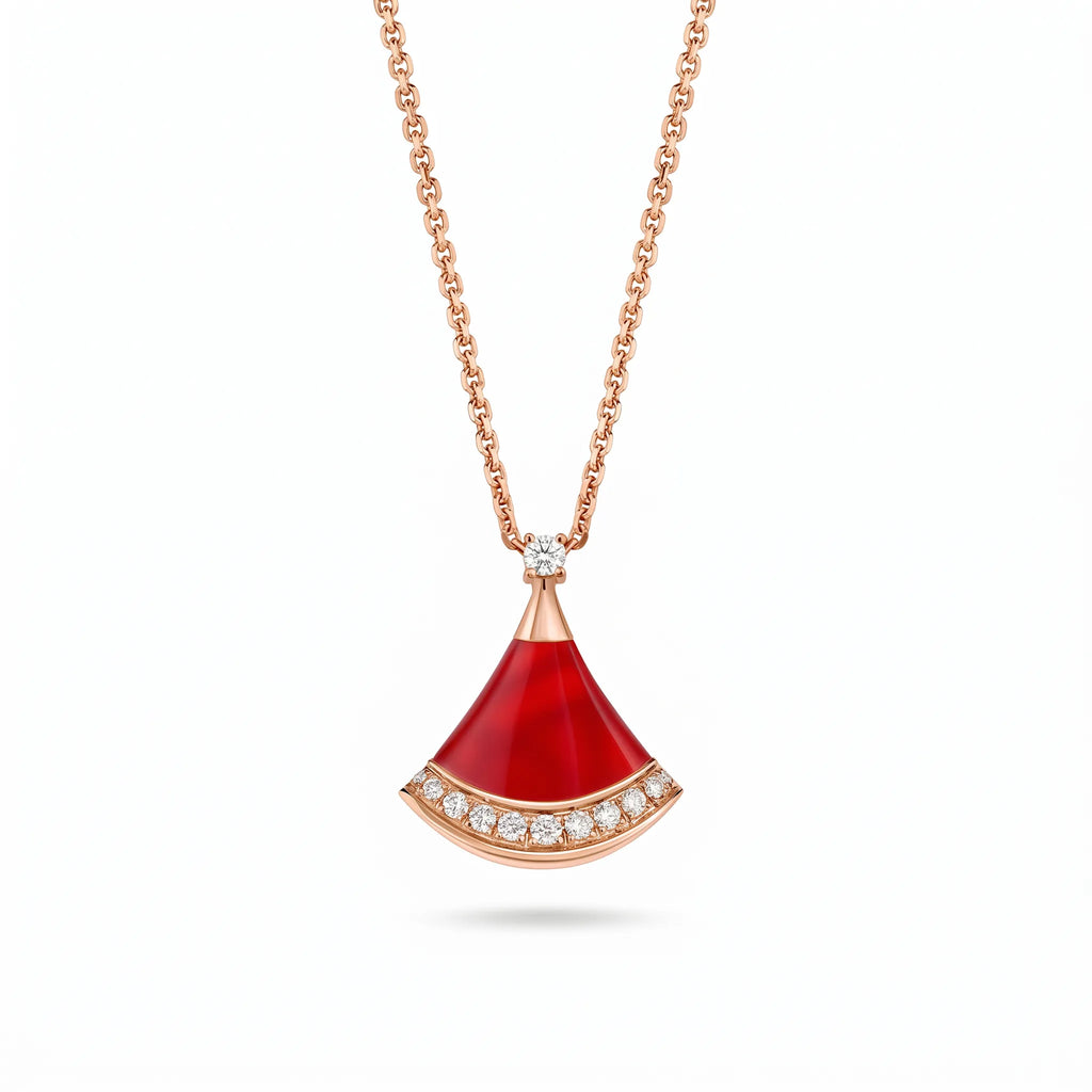 Divas' Dream Color Fan Pavé Pendant Necklace
