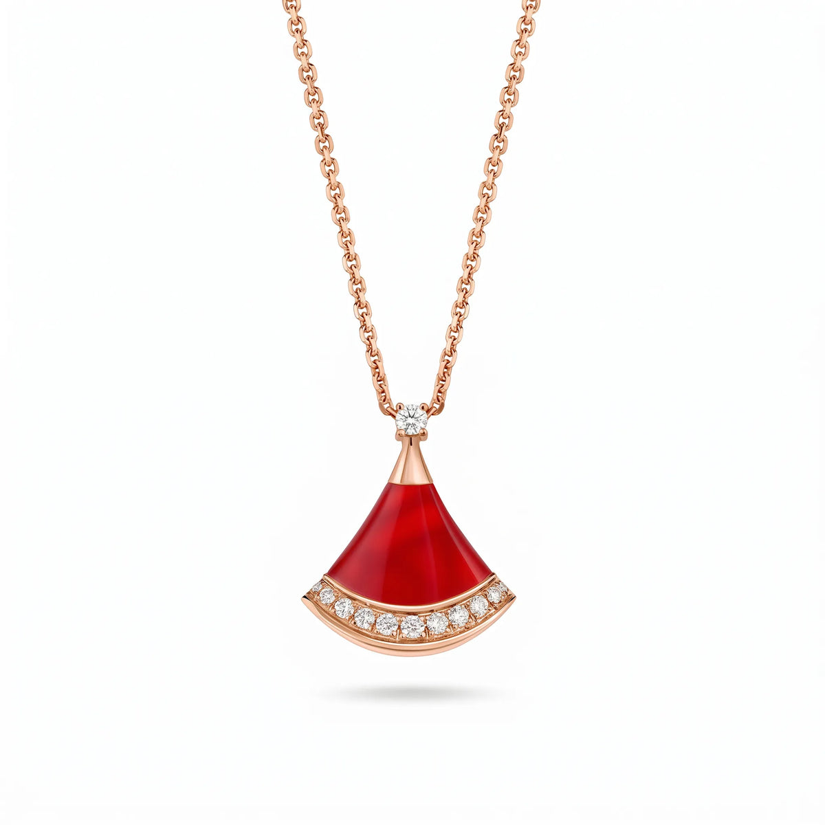 Divas' Dream Color Fan Pavé Pendant Necklace
