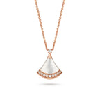 Divas' Dream Color Fan Pavé Pendant Necklace