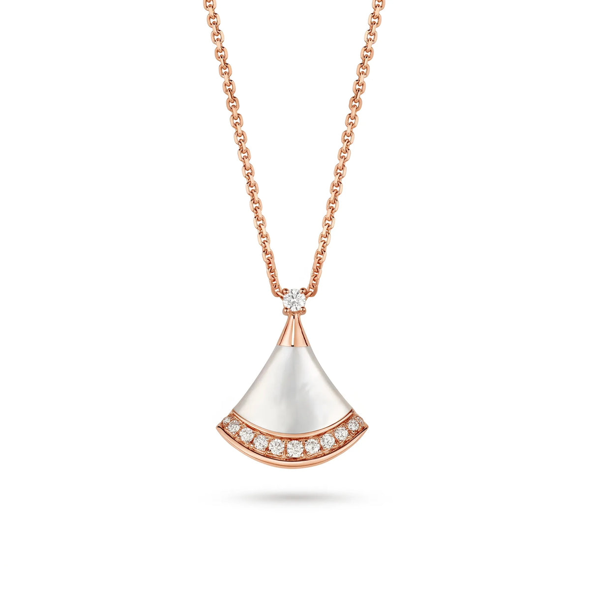 Divas' Dream Color Fan Pavé Pendant Necklace