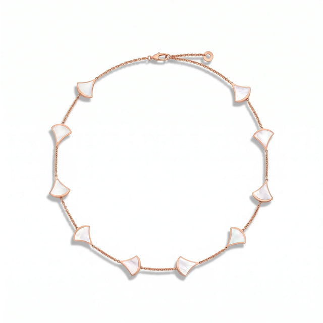 Divas' Dream Mother-of-Pearl Fan Station Necklace
