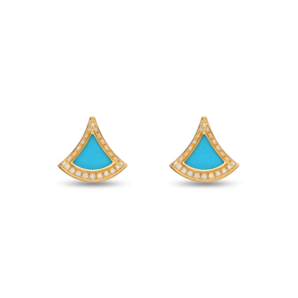 Divas' Dream Pavé Color Fan Stud Earrings