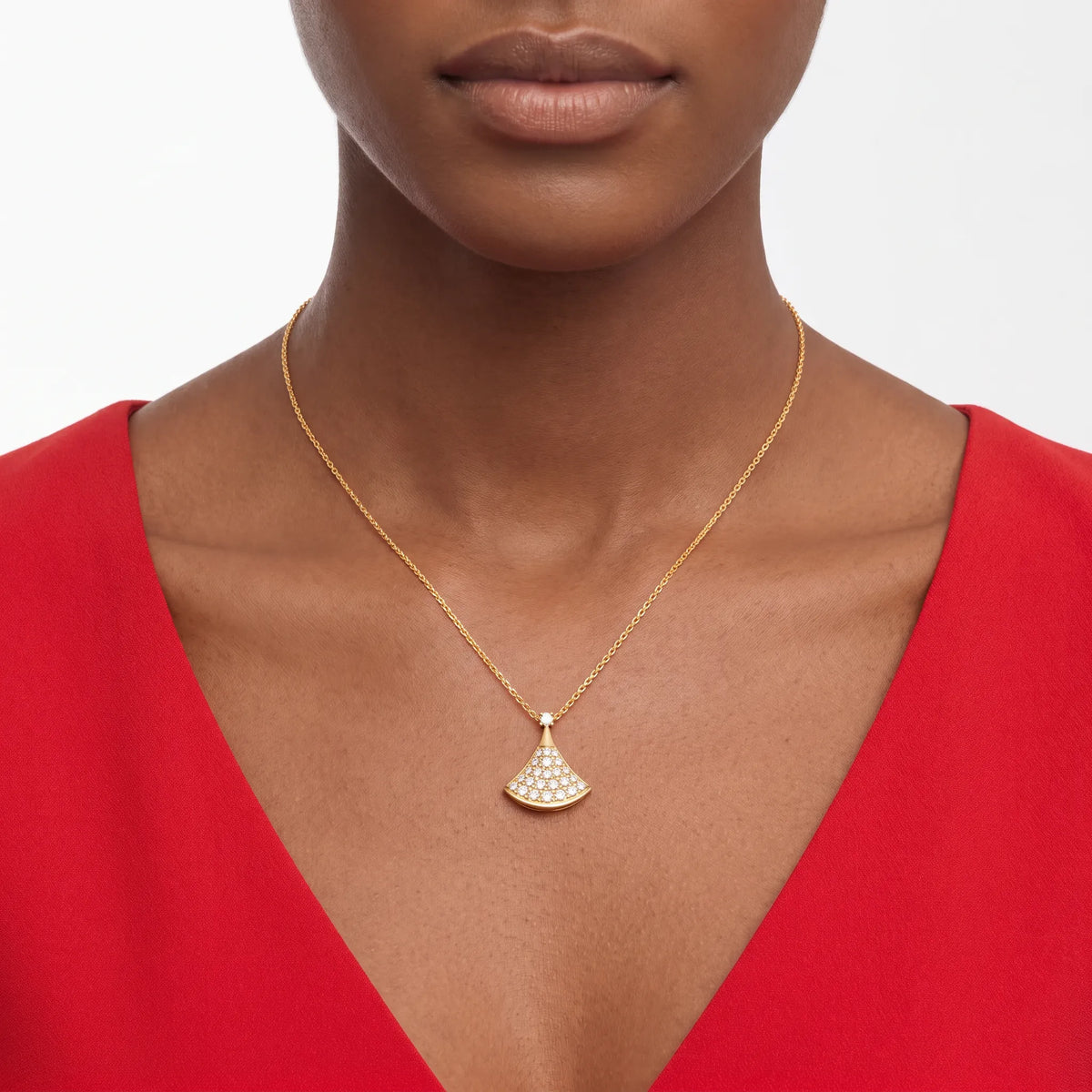 Divas' Dream Radiant Pavé Fan Necklace