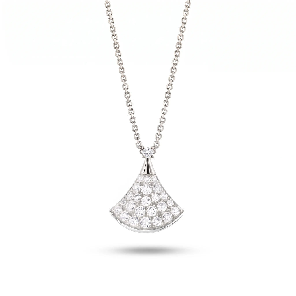 Divas' Dream Radiant Pavé Fan Necklace