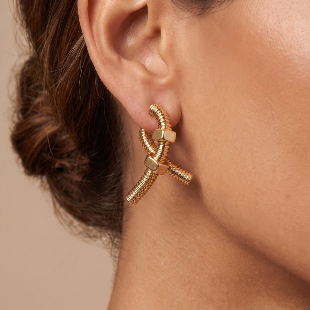 Ecrou de Twist Bolt Hoop Earrings
