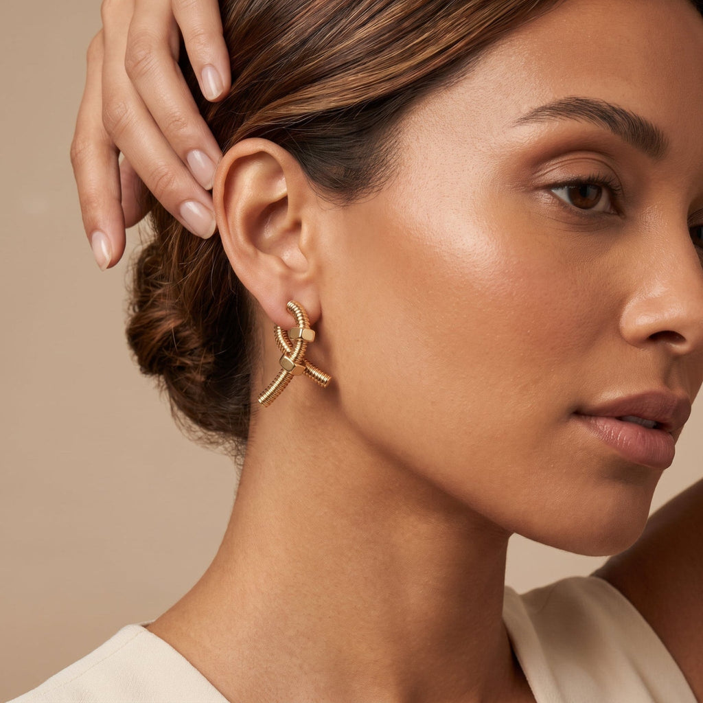 Ecrou de Twist Bolt Hoop Earrings