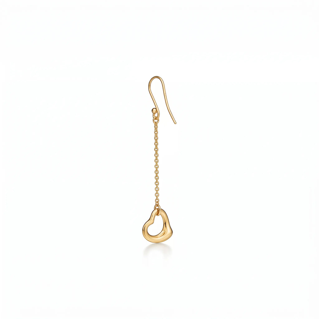 Elsa Peretti Open Heart Long Chain Drop Earrings