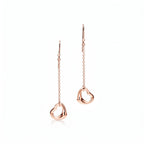 Elsa Peretti Open Heart Long Chain Drop Earrings