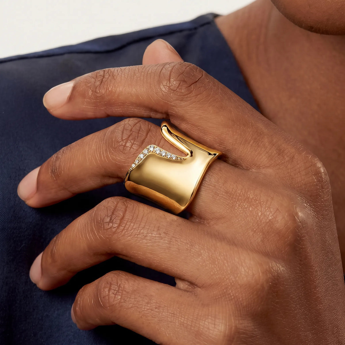 Elsa Peretti Split Wide Pavé Ring