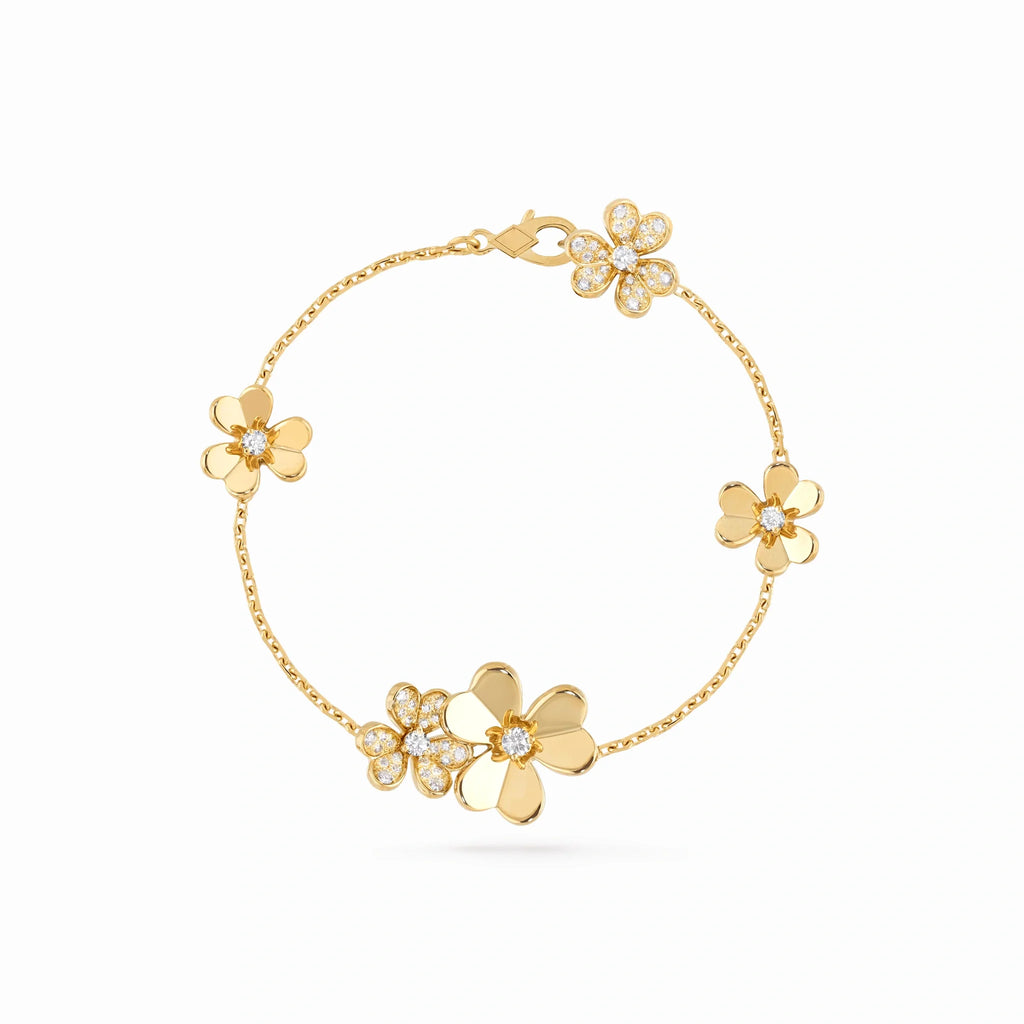 Floral Jardin Flower Charm Chain Bracelet