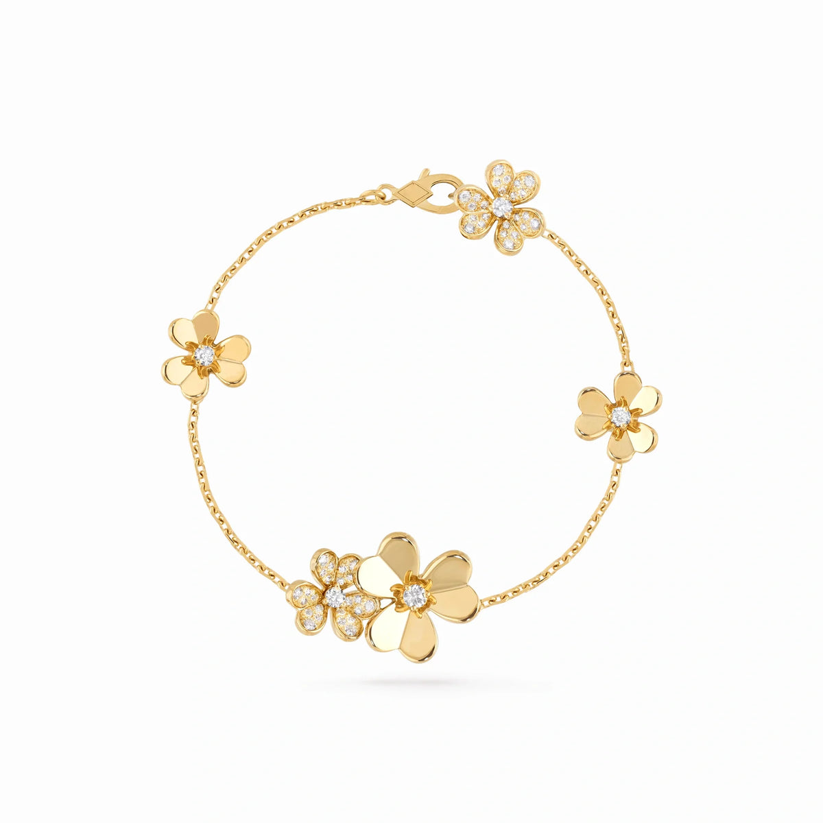 Floral Jardin Flower Charm Chain Bracelet
