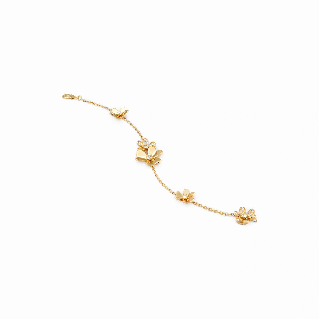 Floral Jardin Flower Charm Chain Bracelet