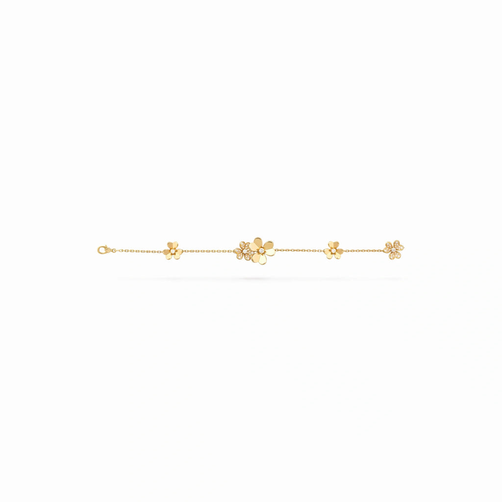 Floral Jardin Flower Charm Chain Bracelet