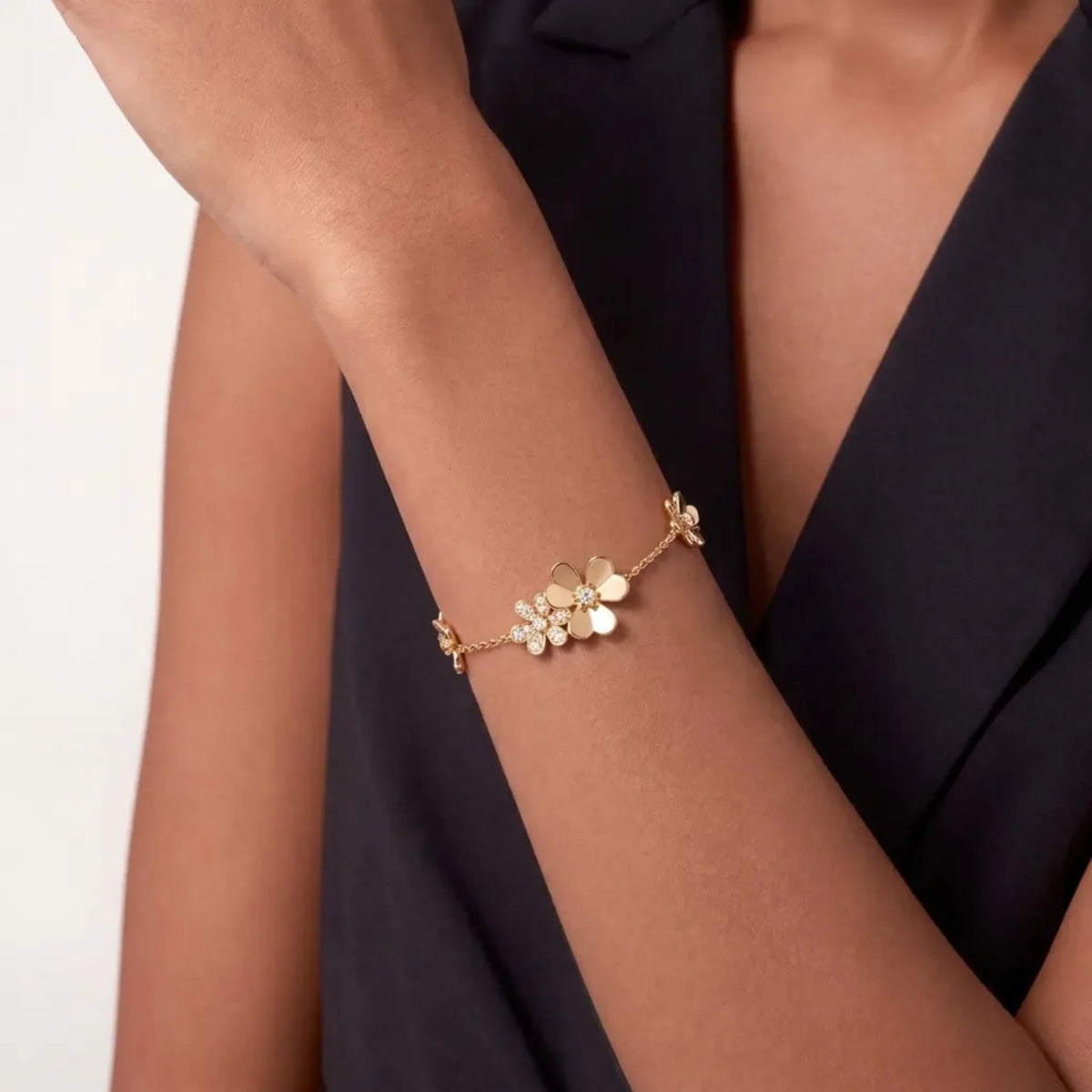 Floral Jardin Flower Charm Chain Bracelet