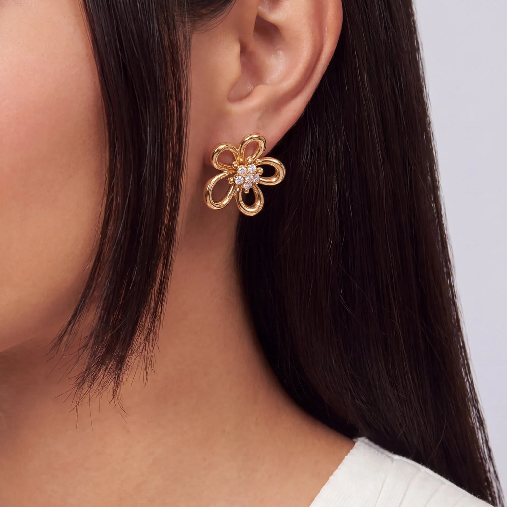 Flowerlace Elara Openwork Petal Earrings