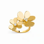 Frivole Double Flower Open Ring