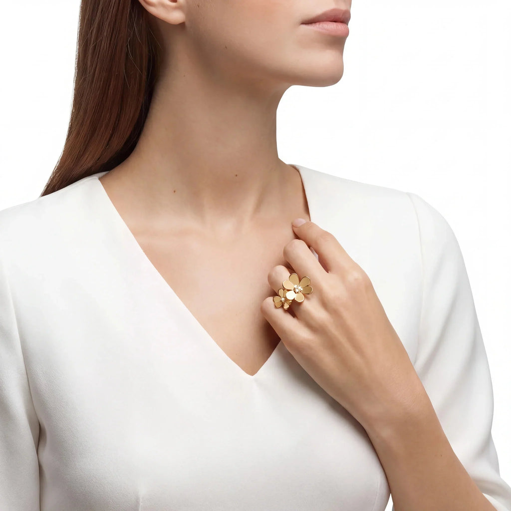 Frivole Double Flower Open Ring