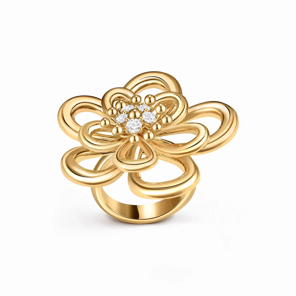Frivole Layered Petal Cocktail Ring