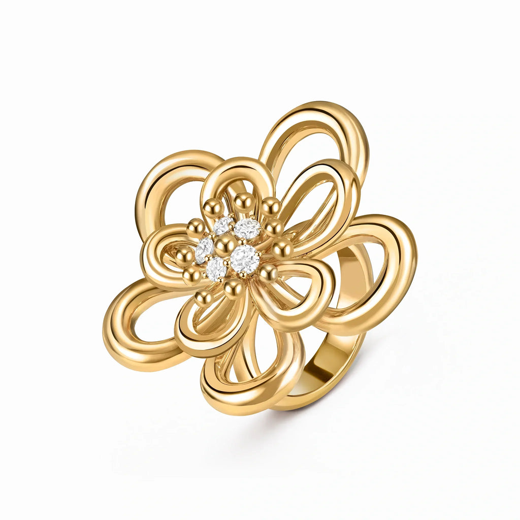 Frivole Layered Petal Cocktail Ring