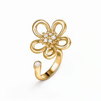 Frivole Lumiere Five-Petal Flower Ring