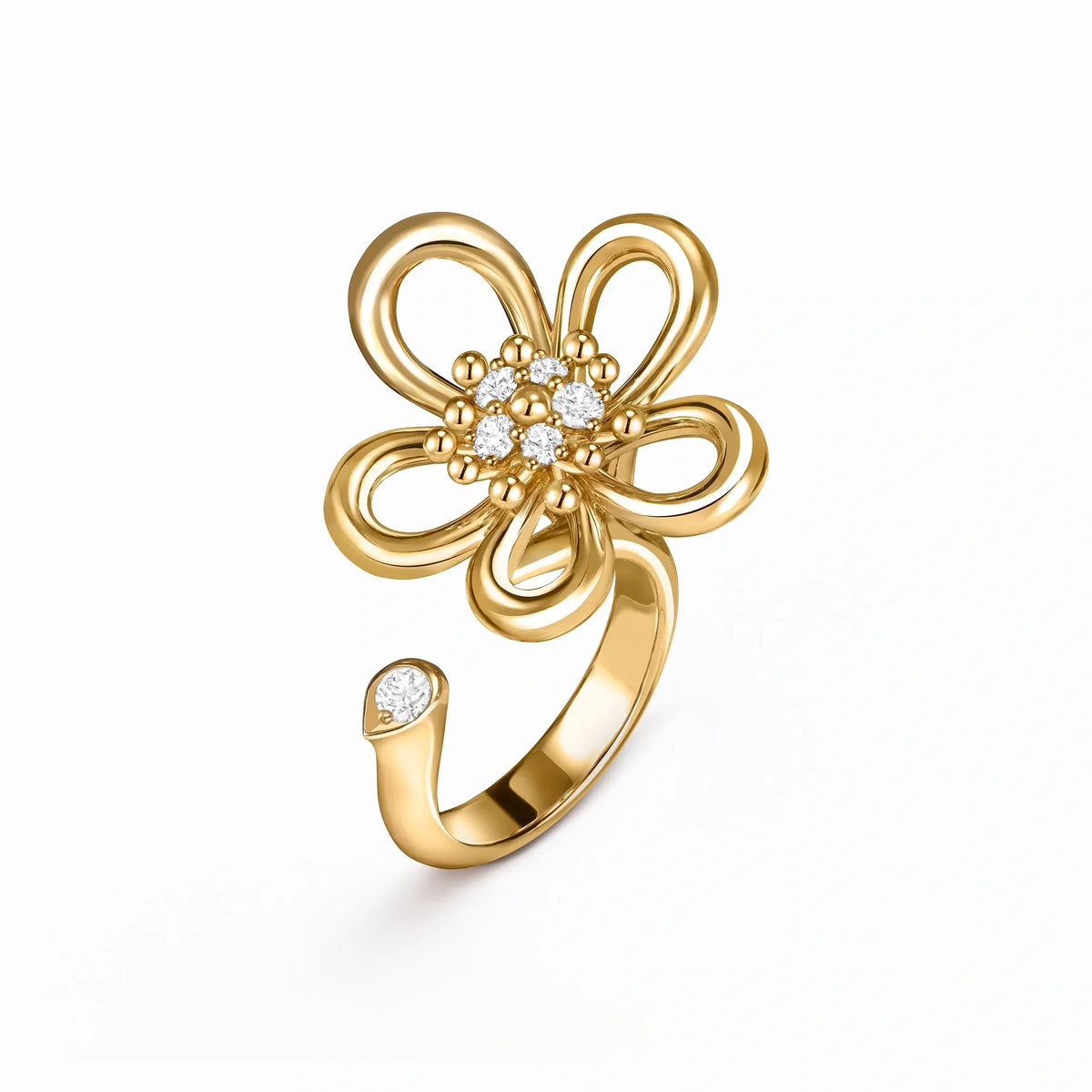 Frivole Lumiere Five-Petal Flower Ring